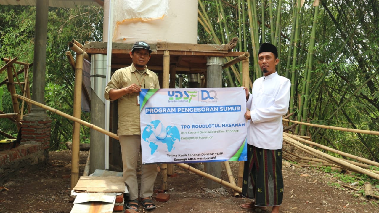 YDSF Dan Dompet Al-Qur’an Indonesia Hadirkan Sumur Bor untuk TPQ Roudlotul Hasanah di Pasuruan