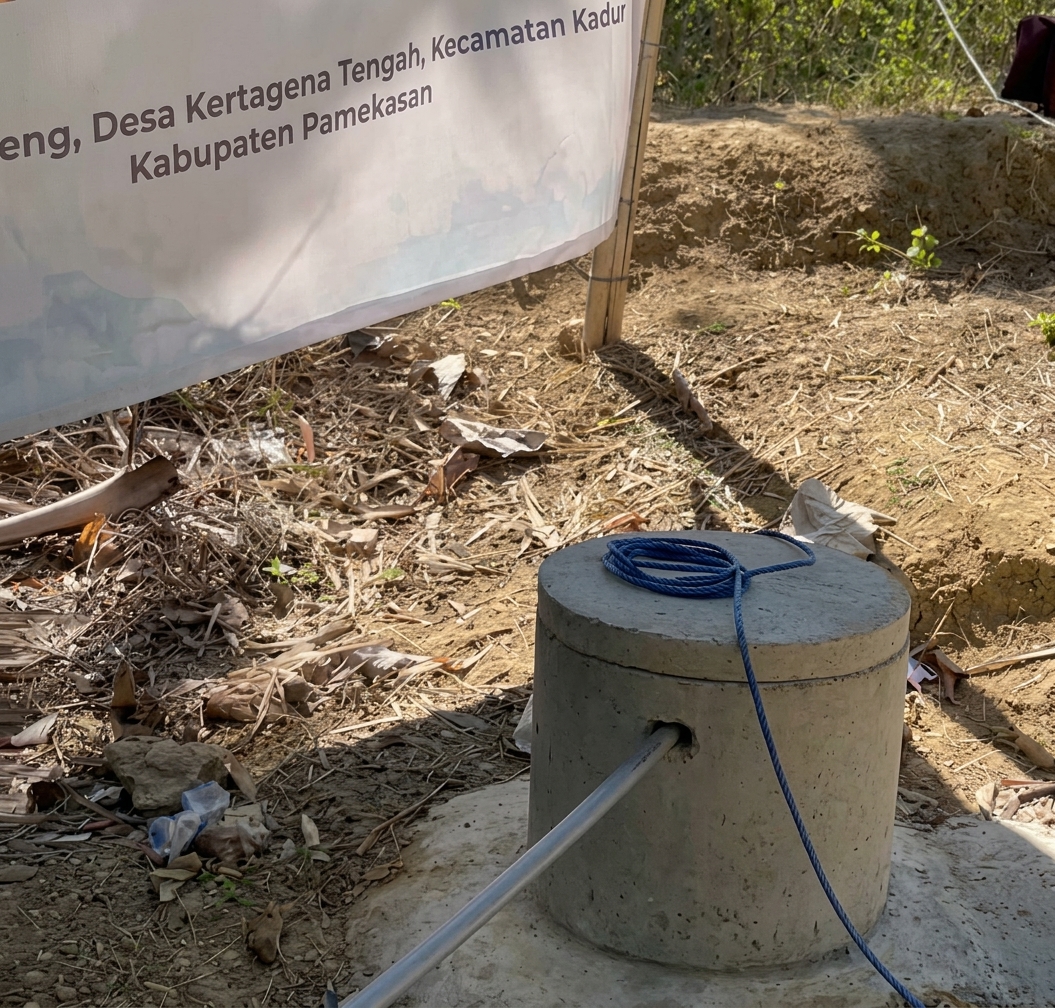 Atasi Kekeringan Musim Kemarau, Wakaf DQ, Dompet Al-Qur’an Indonesia, dan Mualaf Center Indonesia Hadirkan Sumur Bor untuk Warga Dusun Kleleng Pamekasan